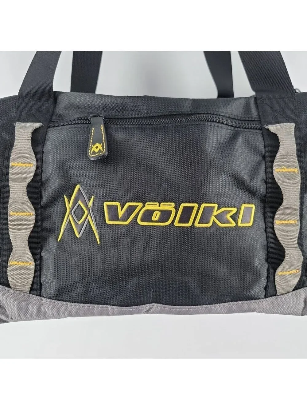 Völkl Sport Duffel Bag Black Gray Yellow Gym Travel Weekend